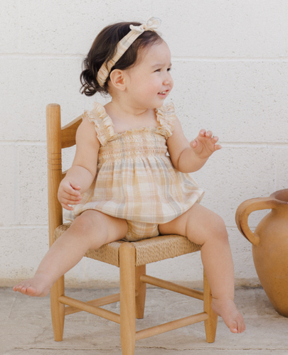 RYLEE & CRU JULIA BABY ROMPER PASTEL PLAID