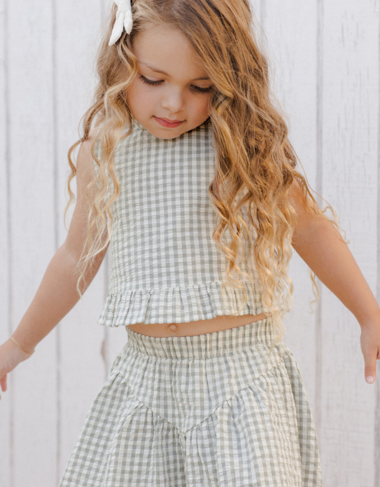 RYLEE & CRU OCEAN TOP EUCALYPTUS GINGHAM | SPRING SALE ONLY SIZE 6/7 Y