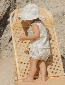 RYLEE & CRU FLOOPY HAT EUCALYPTUS GINGHAM