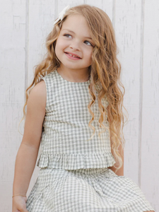 RYLEE & CRU OCEAN TOP EUCALYPTUS GINGHAM | SPRING SALE ONLY SIZE 6/7 Y
