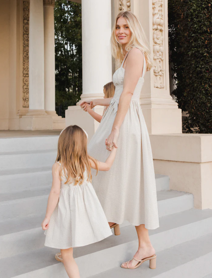 Noralee Women Betsy Dress | Sage Stripes | On Sale Noralee Women Betsy Dress | Sage Stripes | On Sale