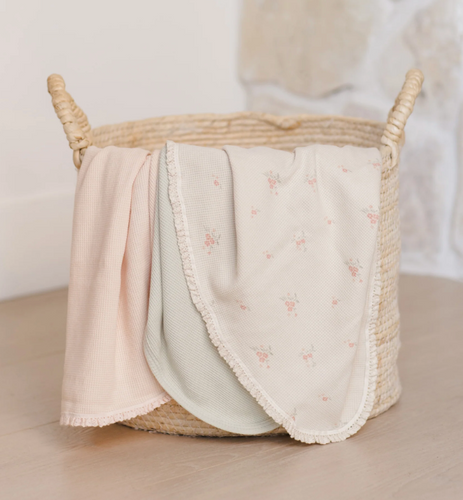 QUINCY MAE BABY BLANKET VINTAGE ROSE