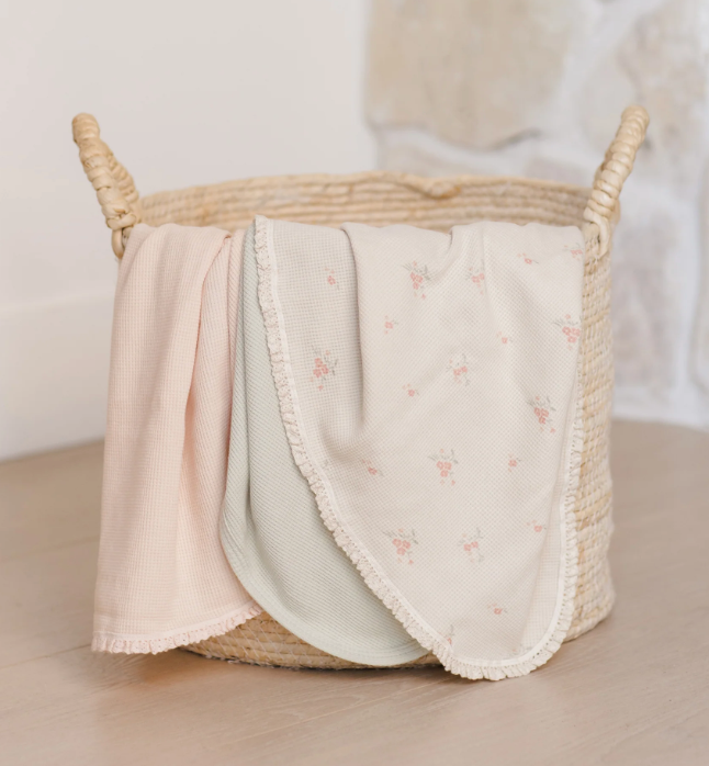 QUINCY MAE BABY BLANKET VINTAGE ROSE