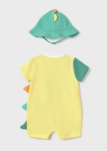 MAYORAL NEWBORN DINOSAUR HAT & ROMPER