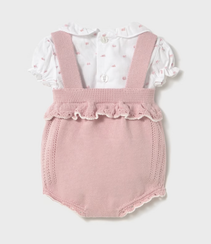 MAYORAL NEWBORN KNIT DUNGAREE SET              1661