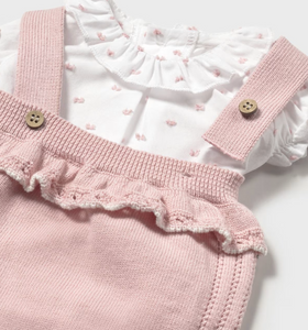 MAYORAL NEWBORN KNIT DUNGAREE SET              1661