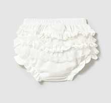 Load image into Gallery viewer, NEWBORN  BABY RUFFLE BLOOMERS  IN NATURAL