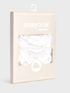NEWBORN BABY RUFFLE BLOOMERS IN WHITE