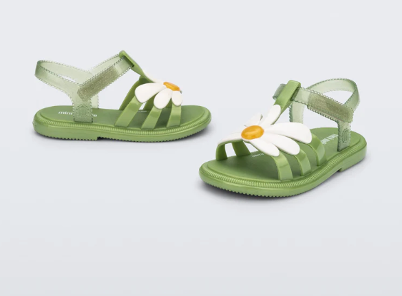 Mini Melissa Indonesia (@minimelissa_id) • Instagram photos  Mini Melissa Kids\' Green and Pink Flower Shoes display picture 1