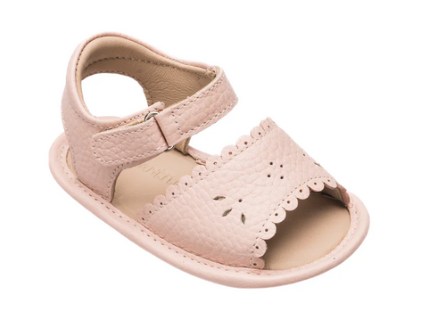 BABY LEATHER SANDAL WITH SCALLOP IN PINK | ELEPHANTITO