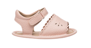BABY LEATHER SANDAL WITH SCALLOP IN PINK | ELEPHANTITO