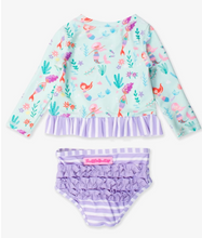 Load image into Gallery viewer, MERMAID PRINCESS LONG SLEEVE RASH GUARD | RUFFLES BUTT