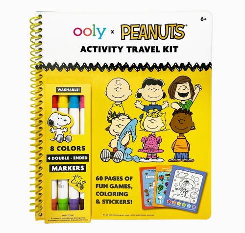 OOLY XPEANUTS ACTIVITY TRAVEL KIT & DOUBLE ENDED MARKERS