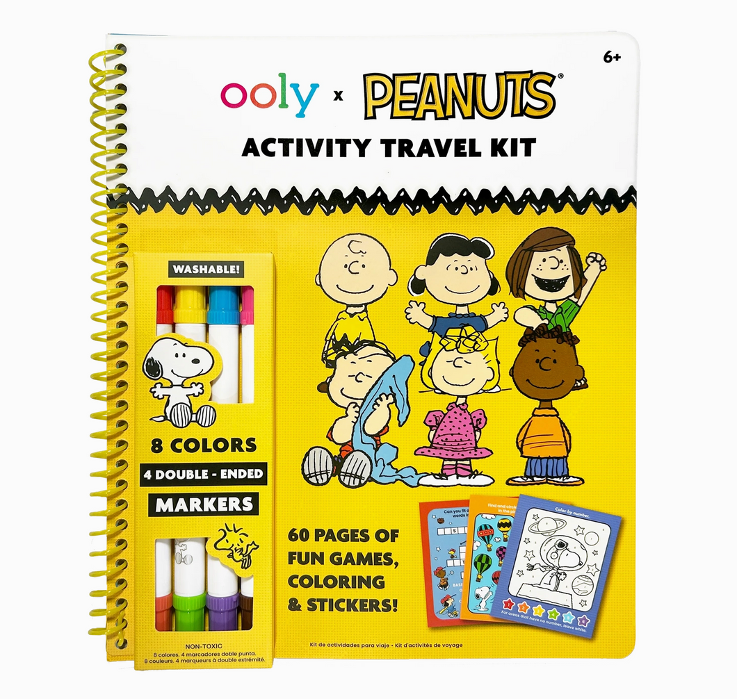 OOLY XPEANUTS ACTIVITY TRAVEL KIT & DOUBLE ENDED MARKERS