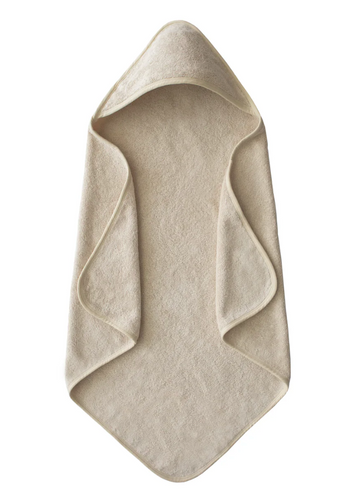 ORGANIC COTTON BABY HOODED TOWEL - FOG