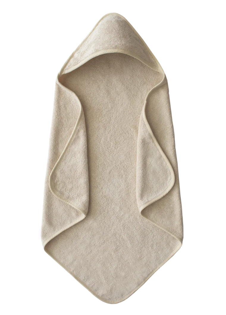 ORGANIC COTTON BABY HOODED TOWEL - FOG