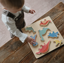 Load image into Gallery viewer, WOODEN DINO PUZZLE