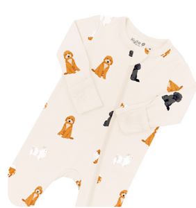 KYTE BABY ZIPPERED ROMPER IN FLUFFY DOG