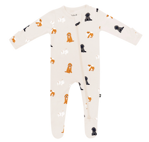 KYTE BABY ZIPPERED FOTTIE IN FLUFFY DOG