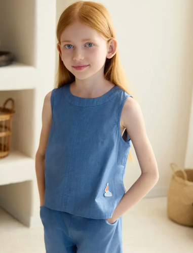 DENIM SLEEVELESS  TOP BY NEST