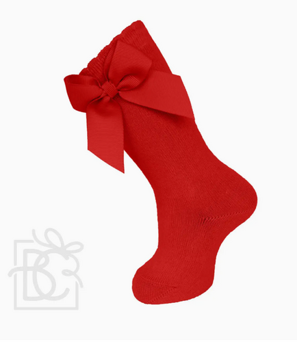 CARLO MAGNO KNEE HIGH SOCKS WITH A BOW RED                      2946