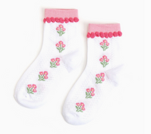Load image into Gallery viewer, LITTLE STOCKING PINK POSEY MIDI SOCKS