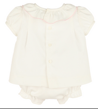 Load image into Gallery viewer, LULI &amp; ME PINTUCKS LACE BISHOP IN WHITE AND PINK                      006
