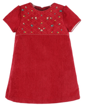 Load image into Gallery viewer, LULI &amp; ME CORD EMBROIDERY DRESS RED