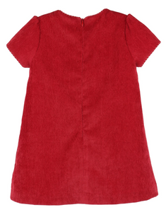 LULI & ME CORD EMBROIDERY DRESS RED