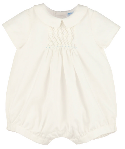 LULI & ME HONEYCOMB SMOCK BOY BUBBLE | Blue Detail                    004