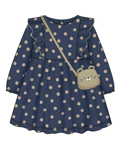 MAYORAL BABY & TODDLER POLKA DOT DRESS WITH A PURSE                    2920 MARINO