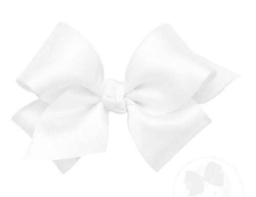 WEE ONES SMALL FRENCH SATIN BOW WHITE  & MORE COLORS