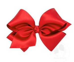 WEE ONES KING FRENCH SATIN GIRLS HAIR BOW PINK & MORE COLORS