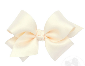 WEE ONES SMALL FRENCH SATIN BOW WHITE  & MORE COLORS
