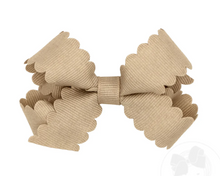 Load image into Gallery viewer, WEE ONES MINI GROSSGRAIN HAIR BOW WITH SCALLOPED EDGE CRANBERRY &amp; MORE COLORS