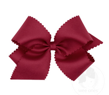 Load image into Gallery viewer, WEE ONES KING GROSSGRAIN HAIRBOW W SCALLOPED EDGE ANTIQUE WHITE &amp; MORE COLORS