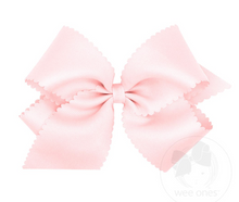 Load image into Gallery viewer, WEE ONES KING GROSSGRAIN HAIRBOW W SCALLOPED EDGE ANTIQUE WHITE &amp; MORE COLORS