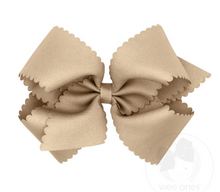 Load image into Gallery viewer, WEE ONES KING GROSSGRAIN HAIRBOW W SCALLOPED EDGE ANTIQUE WHITE &amp; MORE COLORS
