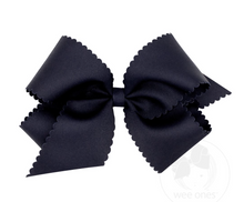 Load image into Gallery viewer, WEE ONES KING GROSSGRAIN HAIRBOW W SCALLOPED EDGE ANTIQUE WHITE &amp; MORE COLORS