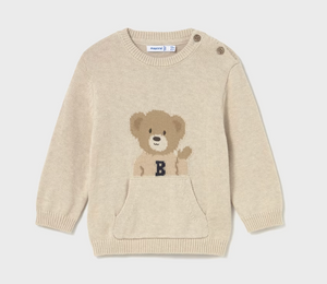 MAYORAL BABY SWEATER WITH BEAR AND FRONT POCKET.              2341-059