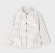 Load image into Gallery viewer, MAYORAL BOY PLAID SHIRT CREAM                                     4128