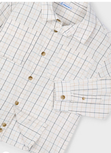 MAYORAL BOY PLAID SHIRT CREAM                                     4128