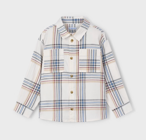 MAYORAL BOY PLAID SHIRT CEREAL                                4128