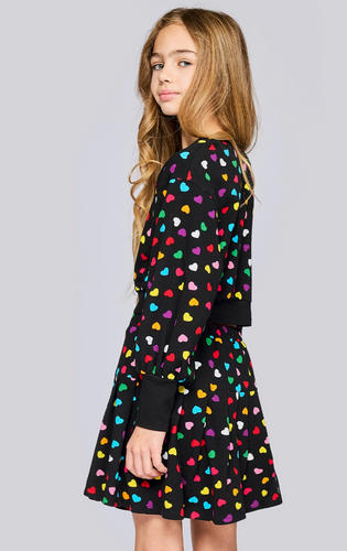 HANNAH BANANA ALL OVER HEARTS PRINT SWEATSHIRT AND SKORT SET