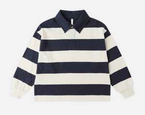 RYLEE + CRU RUGBY POLO || NAVY STRIPE
