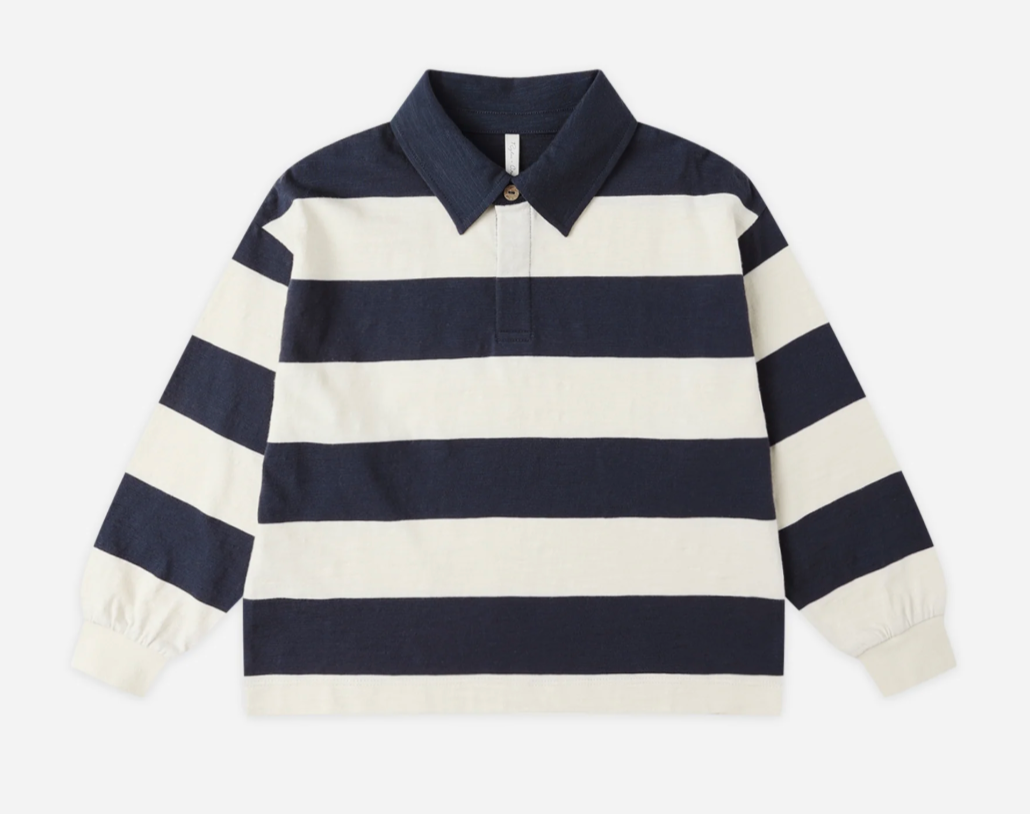 RYLEE + CRU RUGBY POLO || NAVY STRIPE