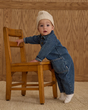 Load image into Gallery viewer, RYLEE + CRU COLLARED BABY JUMPSUIT || INDIGO DENIM