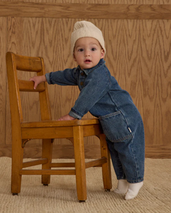 RYLEE + CRU COLLARED BABY JUMPSUIT || INDIGO DENIM