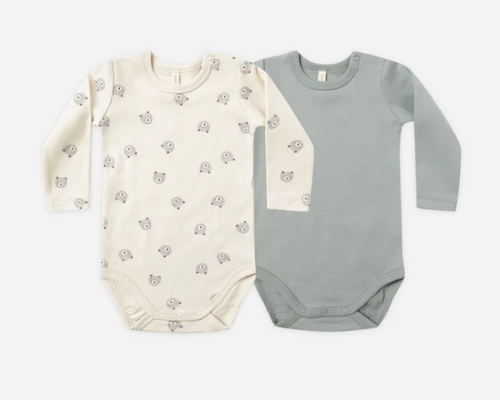 QUINCY MAE JERSEY BODYSUIT 2 PACK |  BEARS / STEEL BLUE
