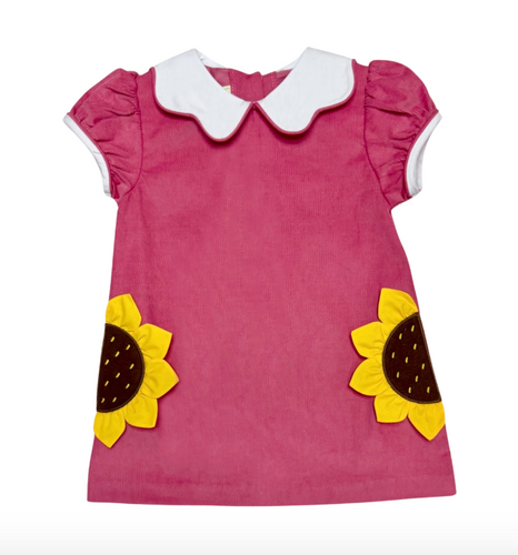 SUNFLOWERS LOUISA DRESS RAPTURE CORD  by ZUCCINI | RASPBERRY